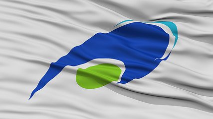 Image showing Closeup of Tsu Mie Flag, Capital of Japan Prefecture