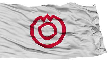 Image showing Isolated Yamaguchi Flag, Capital of Japan Prefecture, Waving on White Background