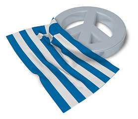 Image showing peace symbol and flag of greece - 3d rendering