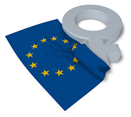 Image showing female symbol and flag of the european union - 3d rendering