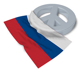 Image showing peace symbol and flag of russia - 3d rendering