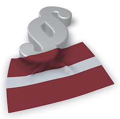 Image showing paragraph symbol and flag of latvia - 3d rendering