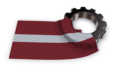 Image showing gear wheel and flag of latvia - 3d rendering