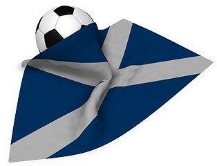 Image showing soccer ball and flag of scotland - 3d rendering