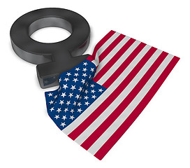 Image showing female symbol and flag of the usa - 3d rendering