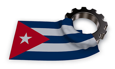 Image showing gear wheel and flag of cuba - 3d rendering