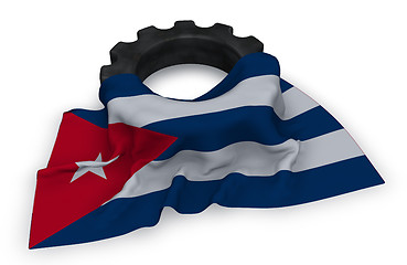 Image showing gear wheel and flag of cuba - 3d rendering
