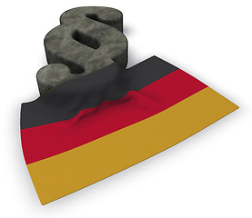 Image showing paragraph symbol and german flag - 3d rendering