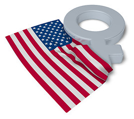 Image showing female symbol and flag of the usa - 3d rendering