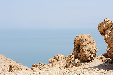 Image showing The coast of the Dead Sea 