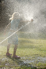 Image showing Play with water jets