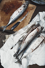 Image showing Raw fish on a table