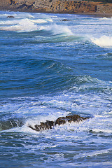 Image showing Rocky Coast Extending into the Sea