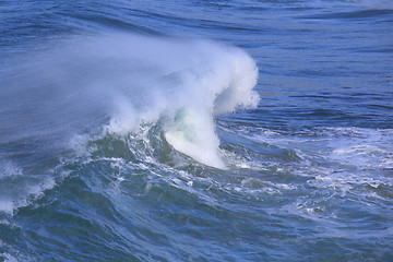 Image showing Sea surf great wave break on coastline