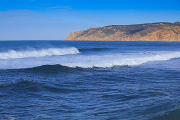 Image showing Rocky Coast Extending into the Sea