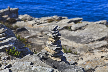 Image showing Rocky Coast Extending into the Sea