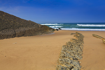 Image showing The rocky coast seen in Portugal Sintra