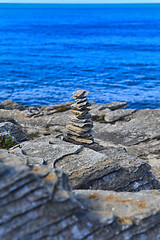 Image showing Rocky Coast Extending into the Sea