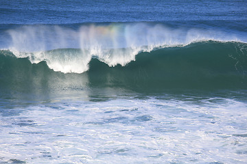 Image showing Sea surf great wave break on coastline