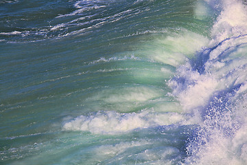 Image showing Sea surf great wave break on coastline