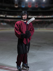 Image showing hockey player portrait