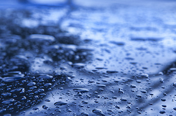 Image showing Drops of water on glass