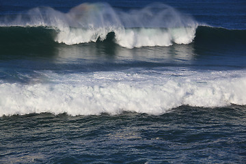 Image showing Sea surf great wave break on coastline