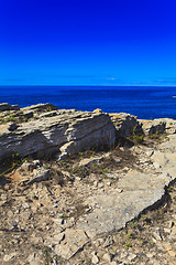 Image showing Rocky Coast Extending into the Sea