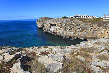 Image showing Rocky Coast Extending into the Sea