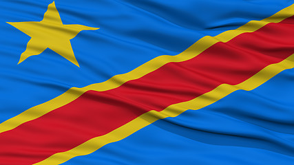 Image showing Closeup Democratic Republic of Congo Flag, Kinshasa