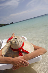 Image showing Woman on the beach