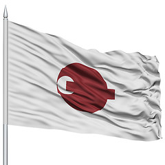 Image showing Isolated Nara Japan Prefecture Flag on Flagpole