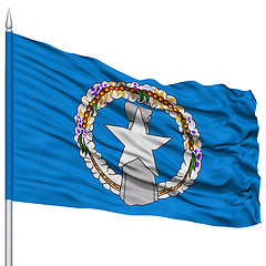 Image showing Isolated Northern Mariana Islands Flag on Flagpole, USA state