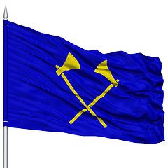 Image showing Saint Helier City Flag on Flagpole