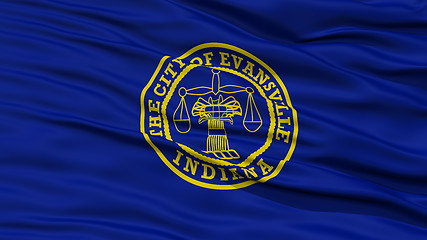 Image showing Closeup of Evansville City Flag