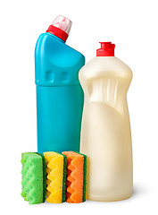 Image showing Sponges and detergent