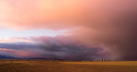 Image showing Milford Utah Storm at Sunset Great Basin USA