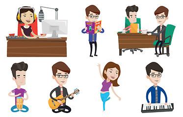 Image showing Vector set of media people characters.