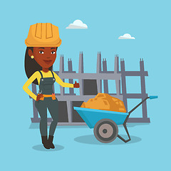 Image showing Builder giving thumb up vector illustration.