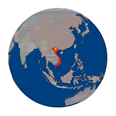 Image showing Vietnam on political globe