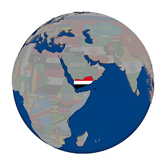 Image showing Yemen on political globe