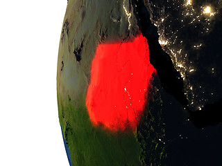 Image showing Sunset over Sudan from space