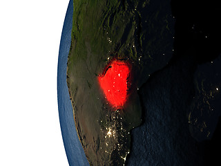 Image showing Sunset over Zimbabwe from space