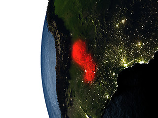 Image showing Sunset over Paraguay from space