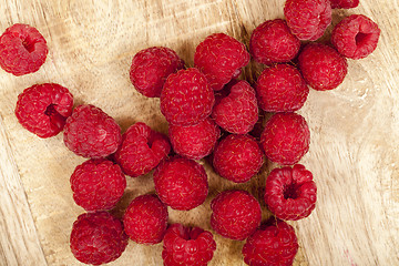 Image showing Red ripe raspberries