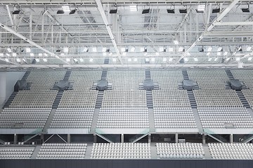 Image showing White seats in the large stadium