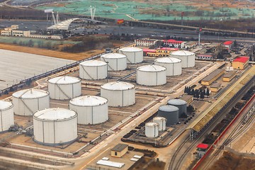 Image showing Aerial shot of an industrial zone in China