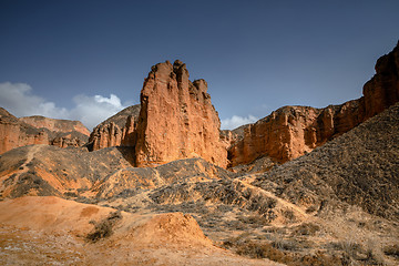 Image showing Rainbow mountains in asian geopark at China