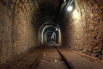 Image showing Underground mine passage angle shot