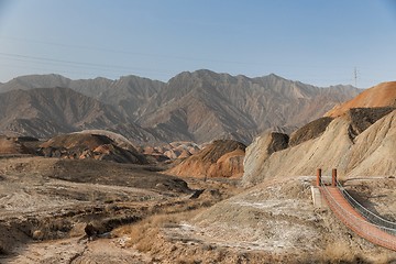 Image showing Large colorful mountains in China